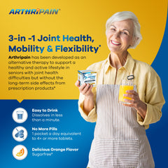 Close-up of Arthripain sachet showing powder blend for mobility