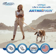 Third-party testing badge on Arthripain carton for quality assurance