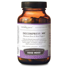 Herbalogic Decompress MX capsules bottle front suggesting calm for busy days