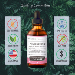Herbalogic Peacekeeper label detail reflects a traditional formula for mood support.