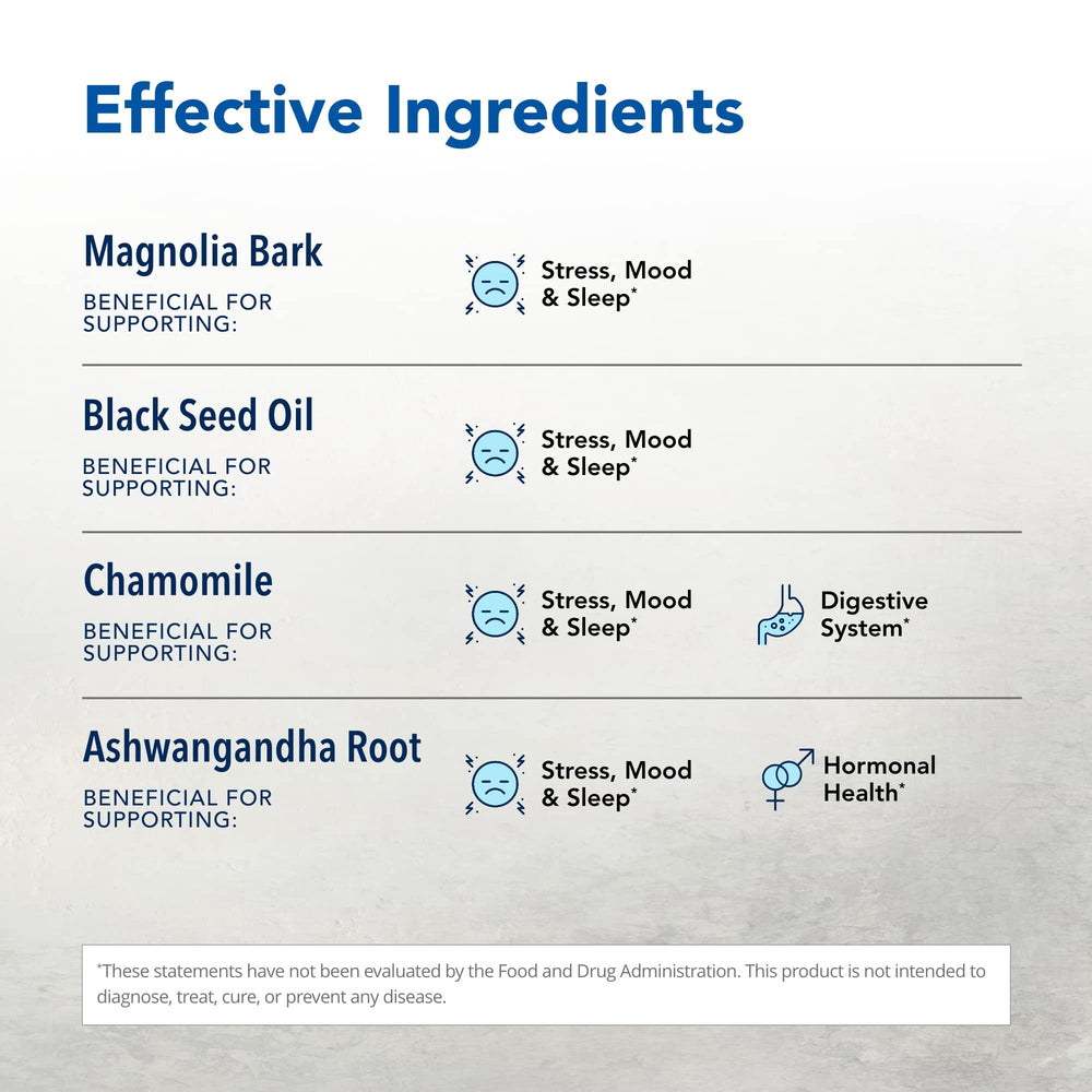 Herbal-zzZs softgels enable melatonin-free rest.