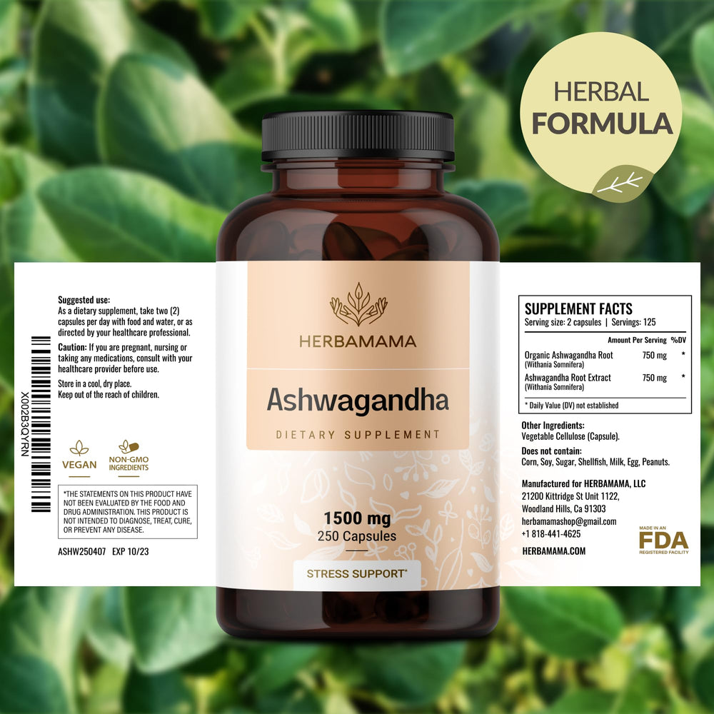 Herbamama Ashwagandha on desk with lifestyle setup