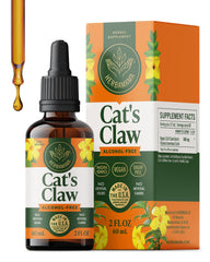 HERBAMAMA Cat's Claw tincture bottle showing vegan, alcohol-free immune support.