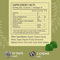 Apple-flavored HERBAMAMA Chlorophyll Detox Gummies for tasty daily detox