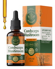 Herbamama Cordyceps tincture bottle ready for daily immune support.