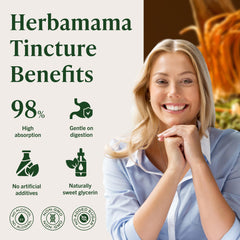 Dropper dispensing Herbamama tincture for quick daily use.
