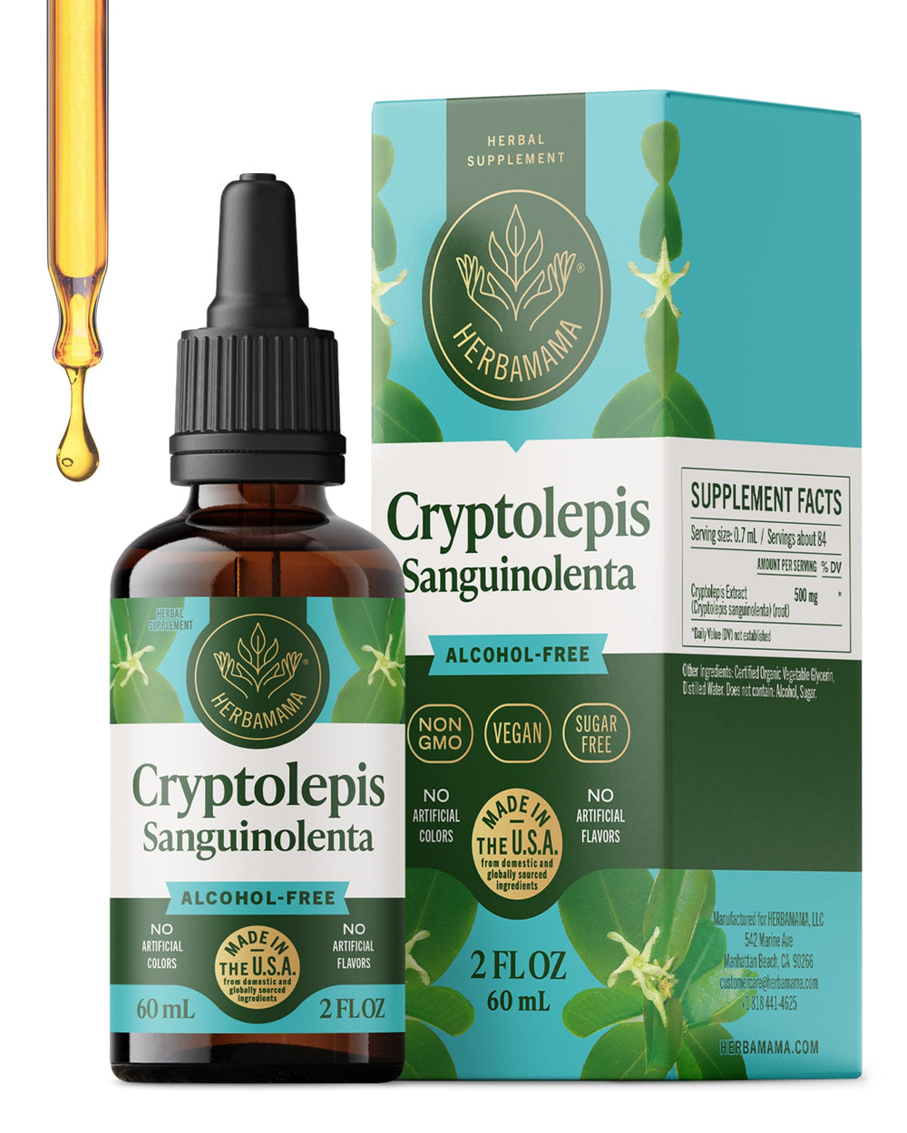 Herbamama Cryptolepis tincture bottle ready for daily immune support