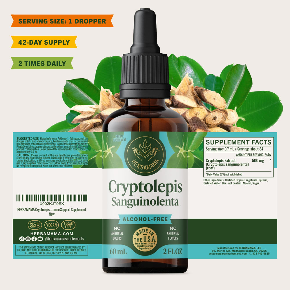 Compact packaging designed for on the go wellness with Herbamama Cryptolepis