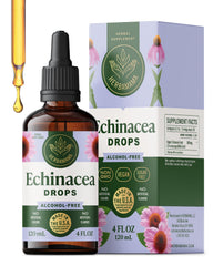 HERBAMAMA Echinacea tincture bottle front, highlighting vegan immune support.