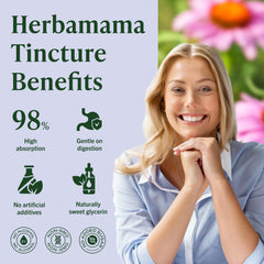 HERBAMAMA Echinacea tincture mixing into water or juice for smooth taste.