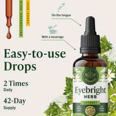 Herbamama Eyebright tincture under the tongue for convenient dosing.