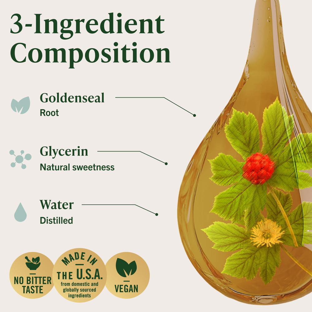 Amber tincture bottle highlighting vegan-friendly design and purity