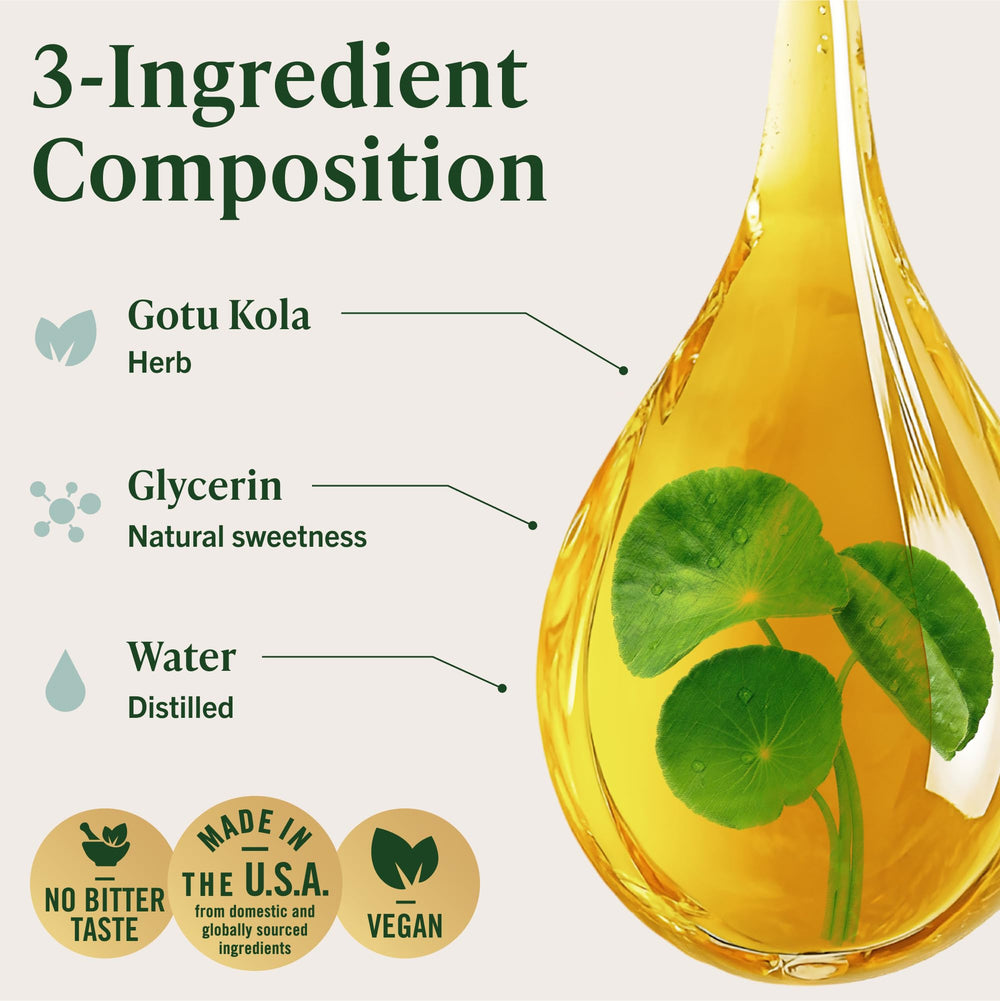 HERBAMAMA Gotu Kola ingredients flat lay emphasizes simple three-ingredient formula