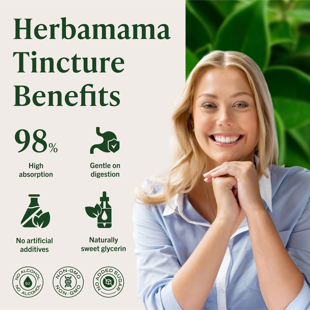 HERBAMAMA Gymnema Sylvestre Drops on tongue for quick, convenient dosing.