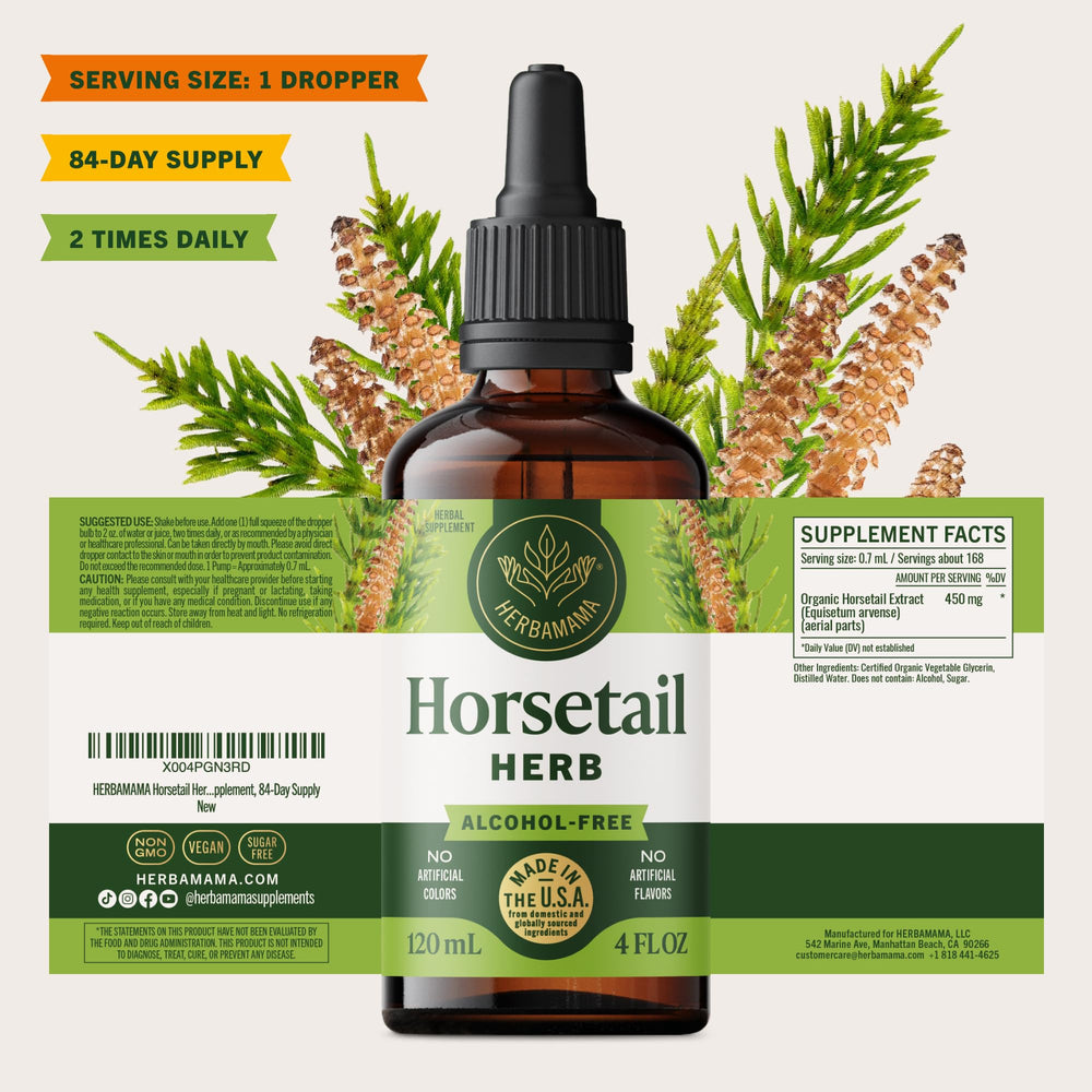 HERBAMAMA Horsetail Drops quick-absorption action suggests fast daily benefits