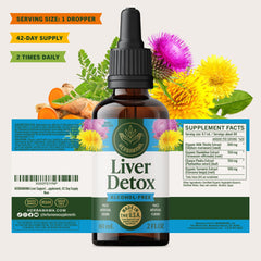 HERBAMAMA Liver Detox bottle label close-up showing vegan formula