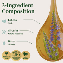 HERBAMAMA Lobelia tincture drops under the tongue for fast absorption.