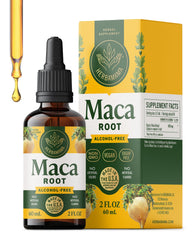 HERBAMAMA Maca bottle with dropper for convenient daily vitality.