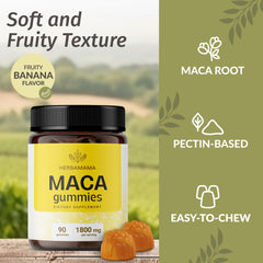 Ingredients beets closeup in HERBAMAMA Maca Root Gummies packaging, antioxidant-rich.
