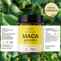 On-the-go pouch of HERBAMAMA Maca Root Gummies for daily use.
