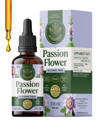 HERBAMAMA Passionflower tincture bottle for vegan mood support.