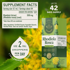 Herbamama Rhodiola tincture glass with water for convenient use