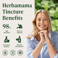Herbamama tincture being poured into water for an easy daily dose