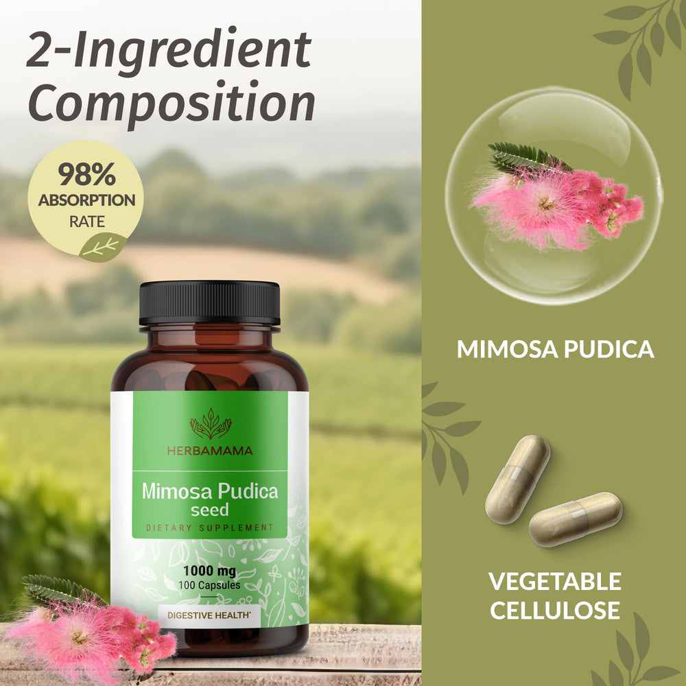 HERBAMAMA Vegetable cellulose capsule close-up for easy swallowing.