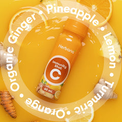 HERBANA Immunity & Digestive Shot bottle; convenient packaging for quick daily use.