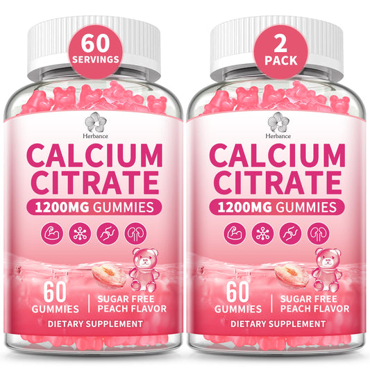 Herbance Calcium Citrate Gummies bottle front for high-absorption daily support
