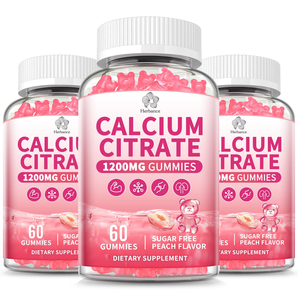 Herbance Calcium Citrate Gummies bottle for daily calcium support