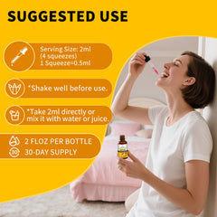 Herbance dropper illustration emphasizes accurate daily dosing.