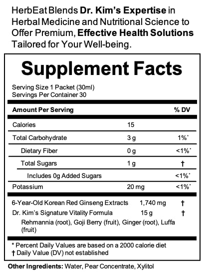 HERBEAT Korean Red Ginseng Prime label detail showing Geumsan origin
