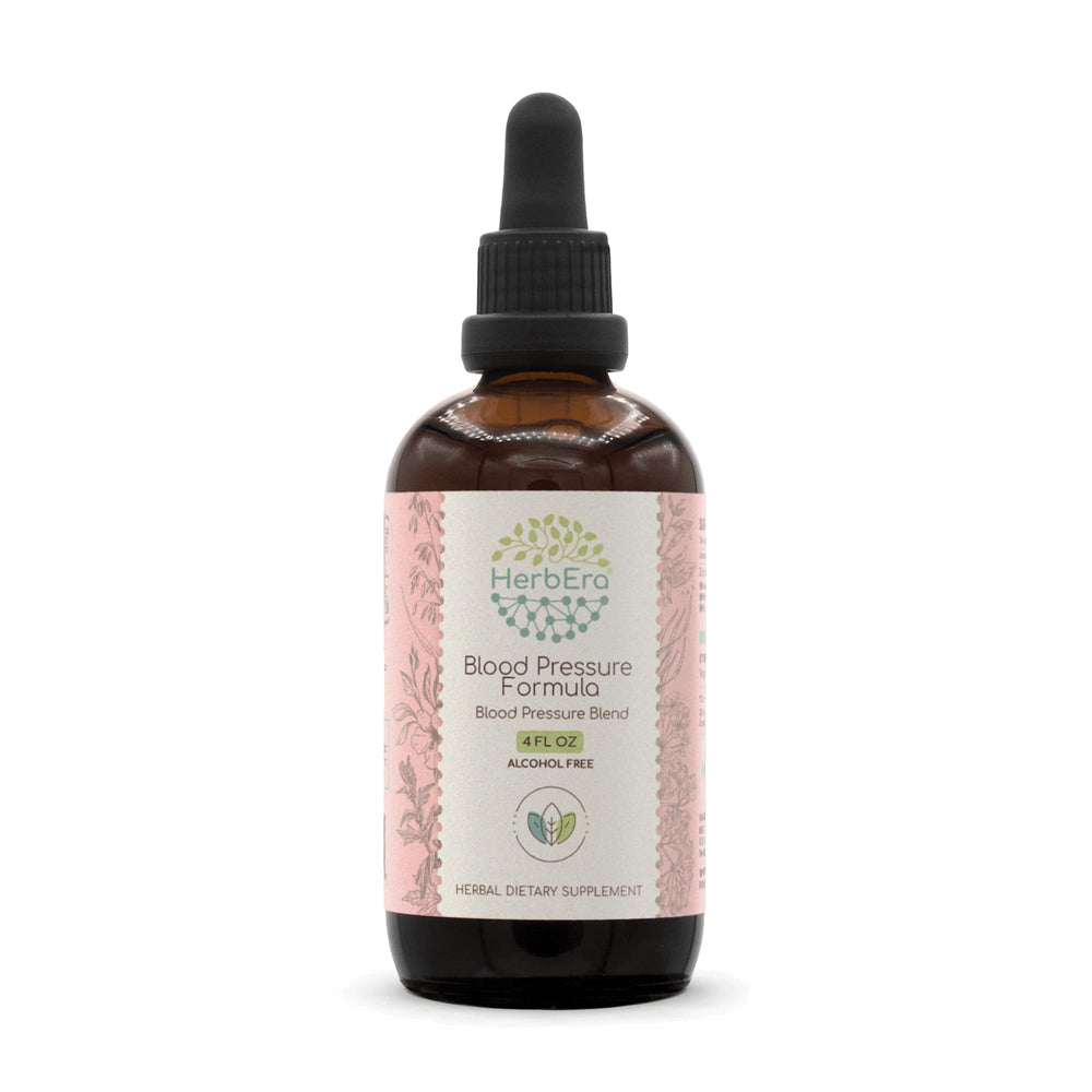 HerbEra Blood Pressure Formula bottle shown for convenient daily tincture use.