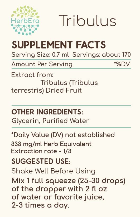 HerbEra Tribulus dried fruit indicates natural Tribulus source