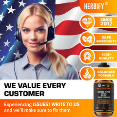 HERBIFY Cayenne Drops made-in-usa label showcasing USA-made quality.