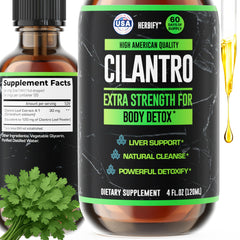 HERBIFY Cilantro Tincture bottle with antioxidant-rich cilantro extract for daily wellness