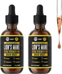 HERBIFY Lions Mane tincture bottle on a table, focusing on product quality and use