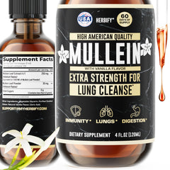 HERBIFY Mullein Drops bottle and dropper for respiratory comfort and immune resilience
