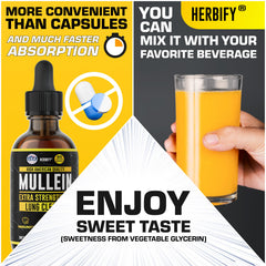 Herbify Mullein Drops dropper delivers a precise dose for convenient use.