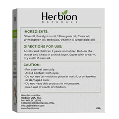 HERBION Naturals Chest Rub with eucalyptus oil provides cooling relief