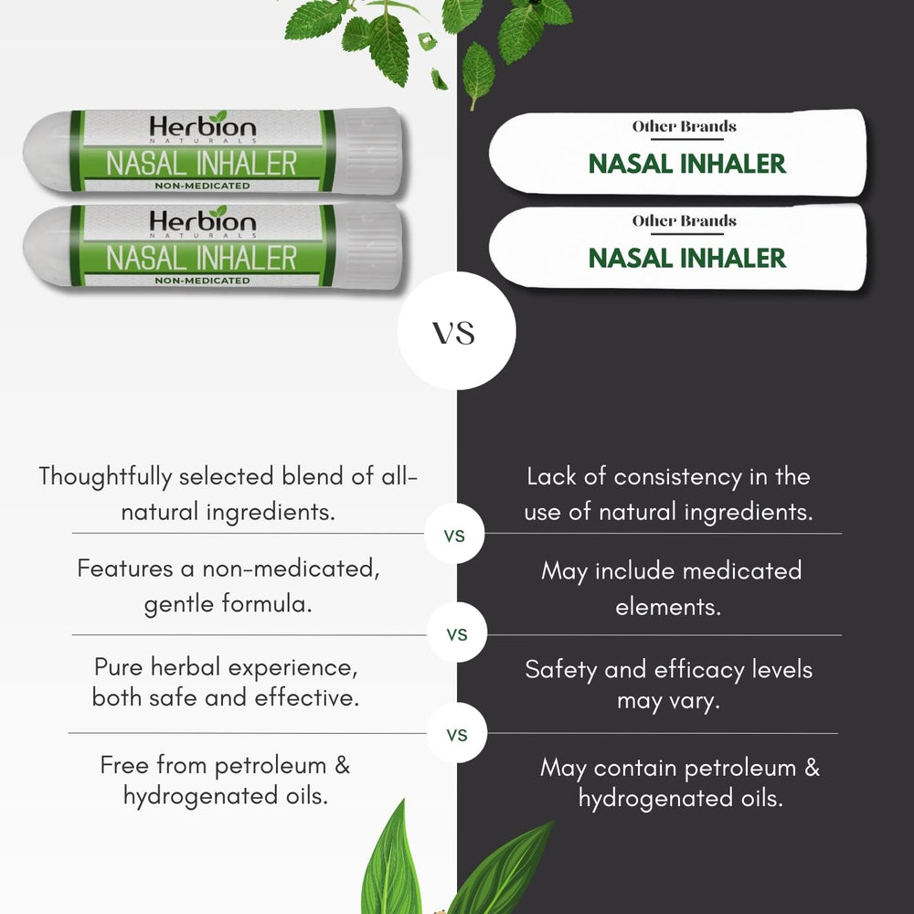 Herbion Naturals Nasal Inhaler with essential oil blend for airflow comfort.