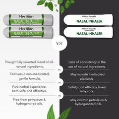 Herbion Naturals Nasal Inhaler with essential oil blend for airflow comfort.