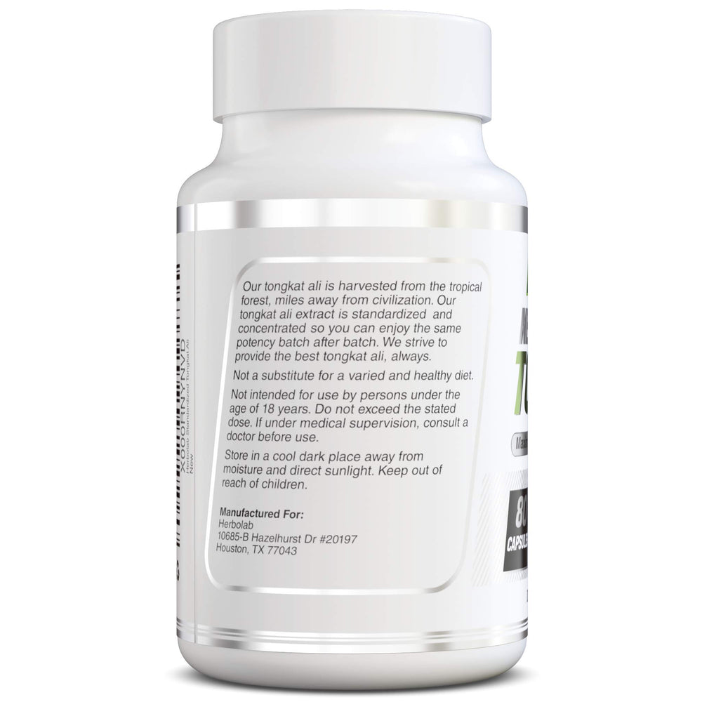Herbolab Tongkat Ali label design highlights standardized extract.