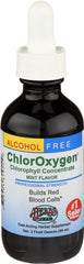 Herbs Etc. ChlorOxygen bottle label with mint chlorophyll and vitality-focused design