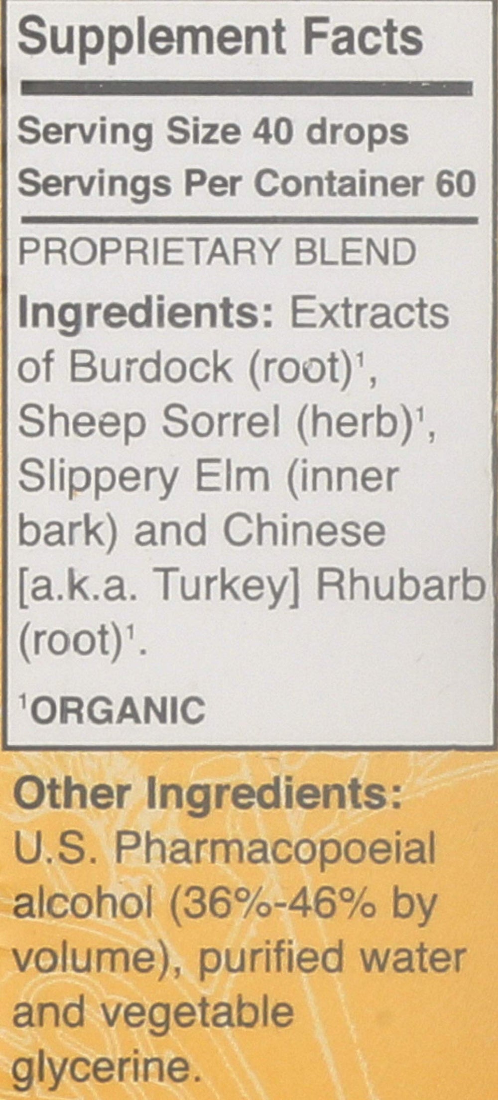 Herbs Etc. Essiac Tonic dropper ready for 40 drops.