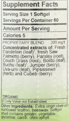 Herbs, Etc. Kidney Tonic softgels dandelion ingredient profile emphasizes natural plant support.