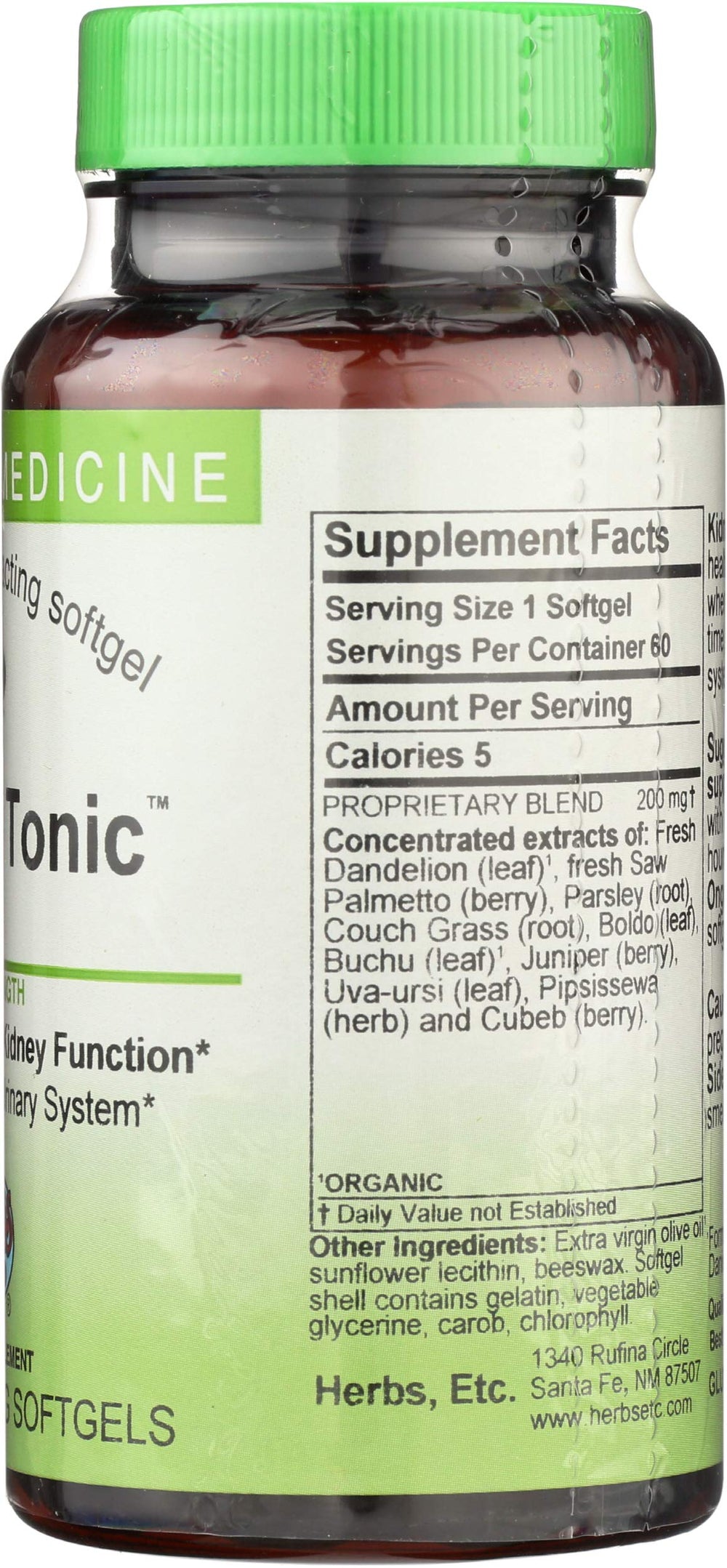 Herbs, Etc. Kidney Tonic softgels parsley inclusion signals gentle, botanicals-based everyday wellness.