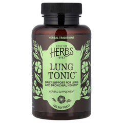 Herbs Etc. Lung Tonic bottle pour for convenient daily bronchial support.