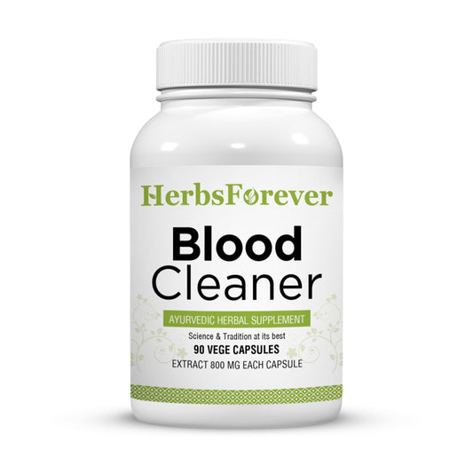 Herbsforever Blood Cleaner bottle front showing premium herbal formula for skin support.